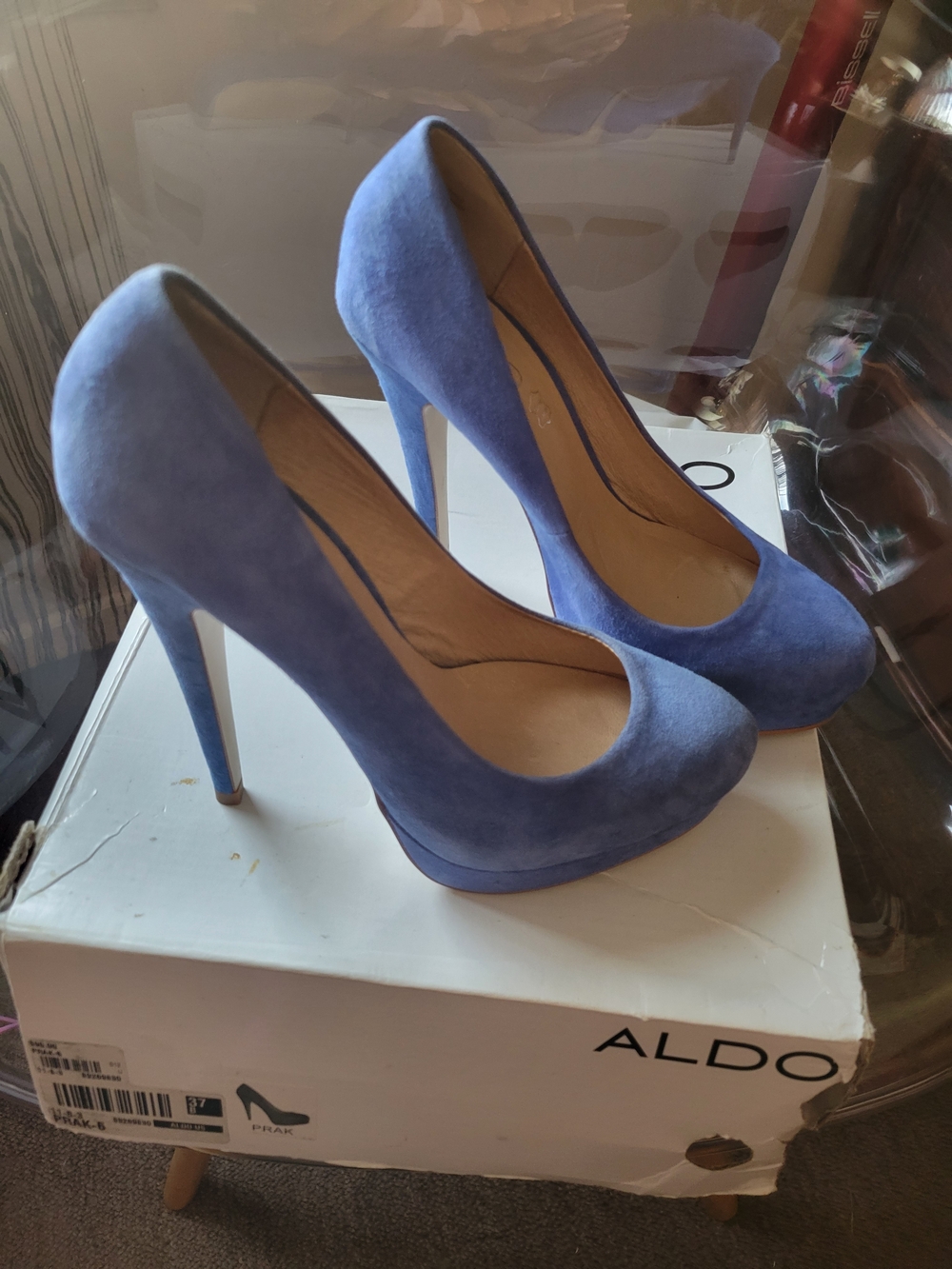 ALDO Women’s Blue Suede Platform Pumps